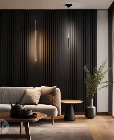 WVH® Acoustic Slat Colour Wall Panels 240cm x 64cm Black Colour Acoustic Slat Wall Panels