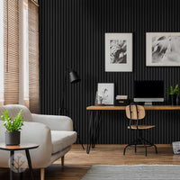 WVH® Acoustic Slat Colour Wall Panels 240cm x 64cm Black Colour Acoustic Slat Wall Panels