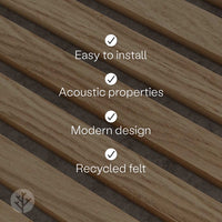 WVH® Acoustic Slat Wood Wall Panels Natural Oak Grey Felt Acoustic Slat Wood Wall Panels