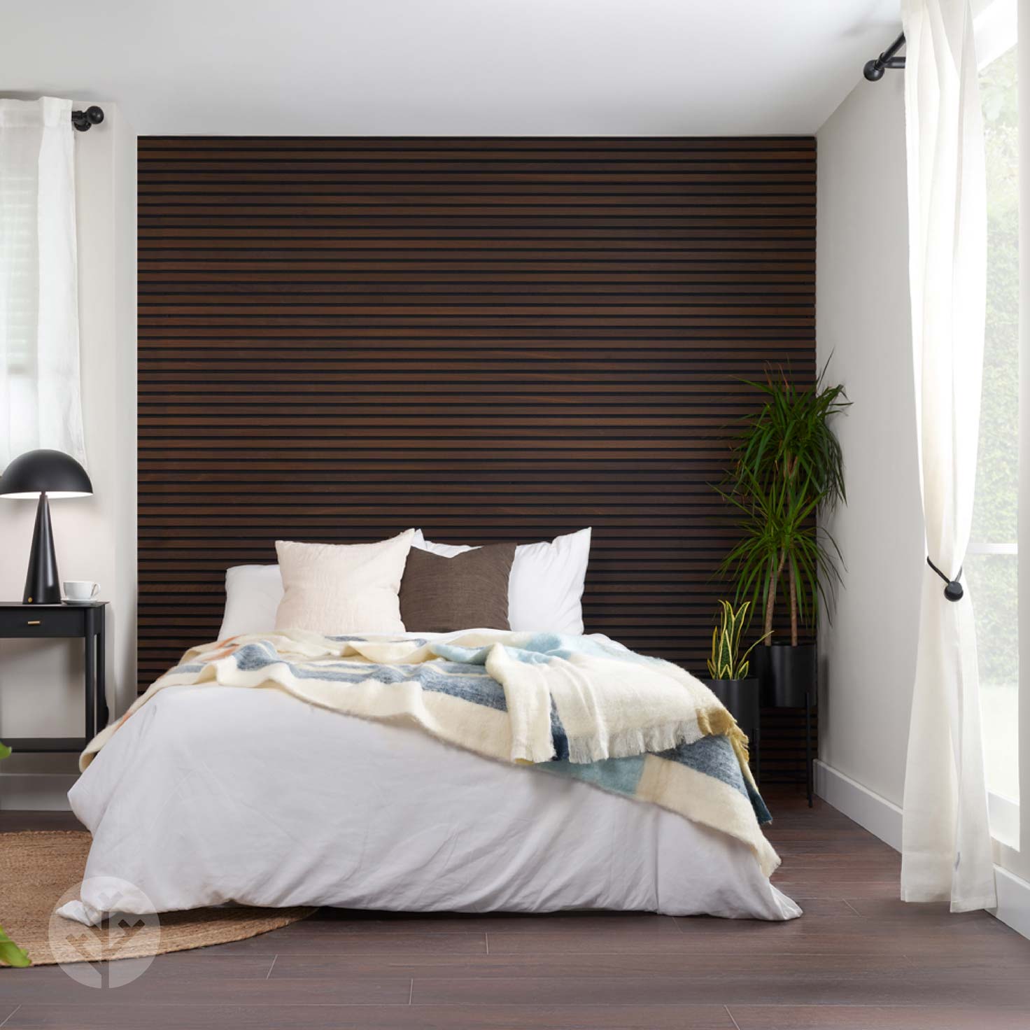 WVH® Acoustic Slat Wood Wall Panels 240cm x 64cm Smoked Oak Acoustic Slat Wood Wall Panels