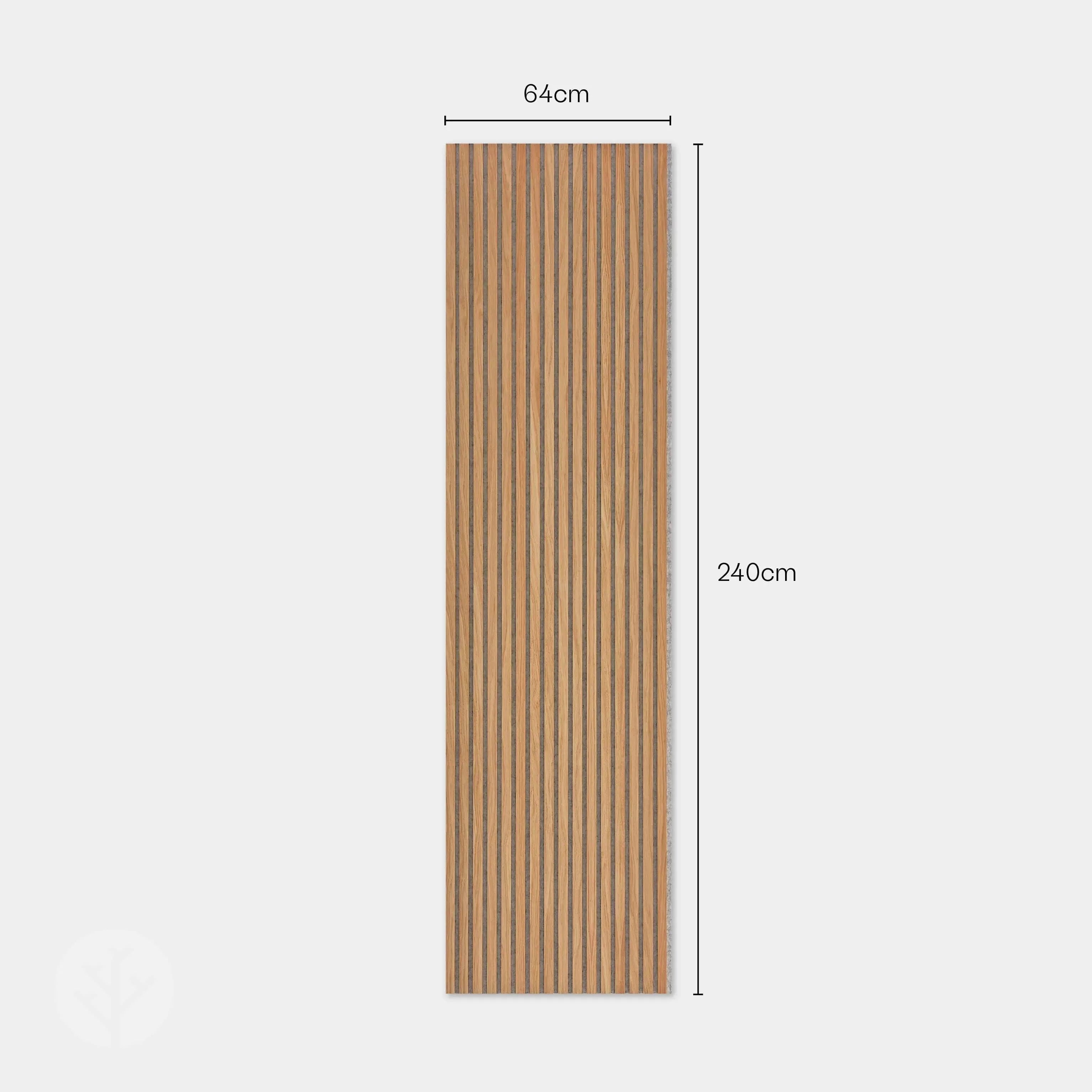 WVH® Acoustic Slat Wood Wall Panels Regular: 240cm x 64cm Natural Oak Grey Felt Acoustic Slat Wood Wall Panels